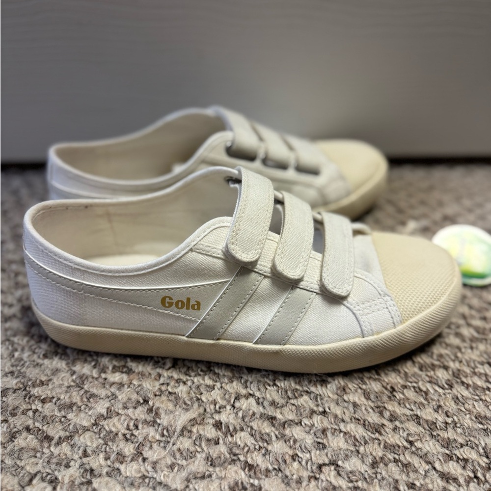 Gola Cream Canvas Velcro Sneakers - Picture 8 of 9